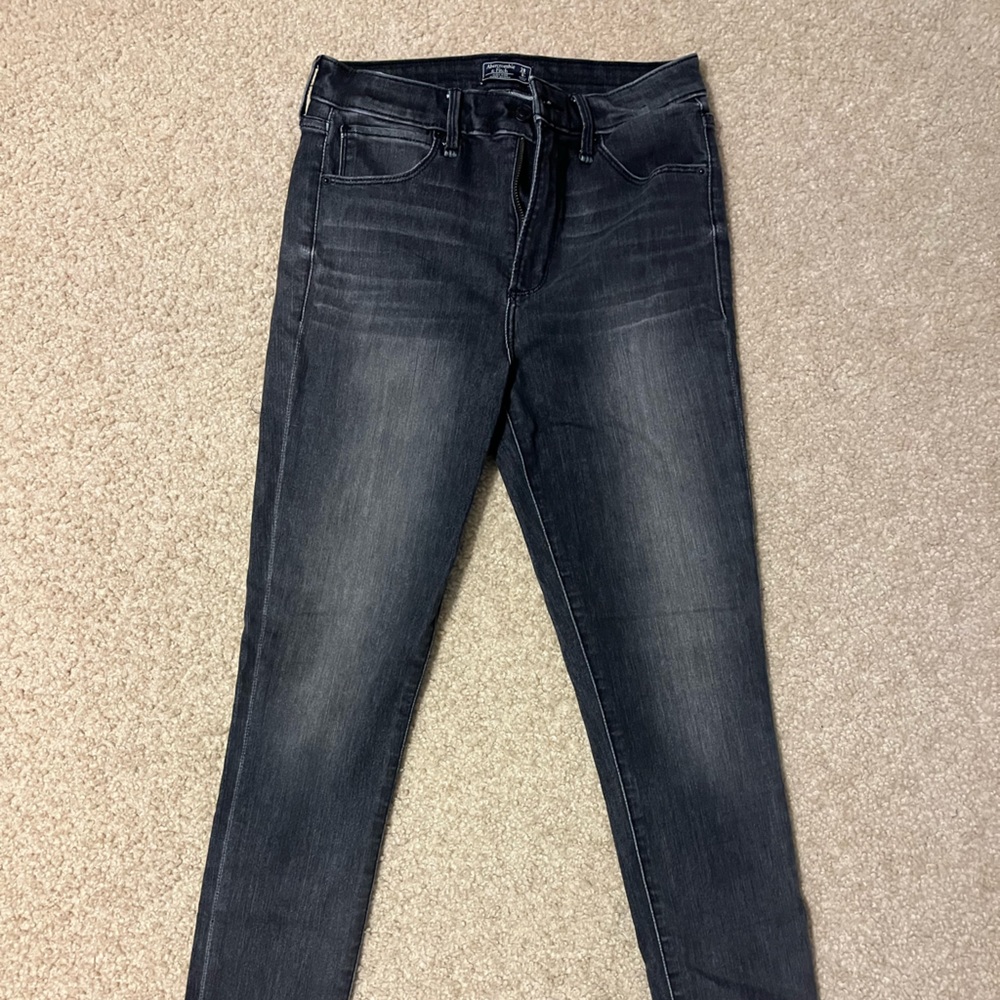 Abercrombie and fitch dark Gray wash stretch skinny jeans